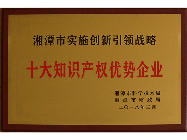 湘潭市十大知識(shí)產(chǎn)權(quán)優(yōu)勢(shì)企業(yè) 湘潭市十大知識(shí)產(chǎn)權(quán)優(yōu)勢(shì)企業(yè)